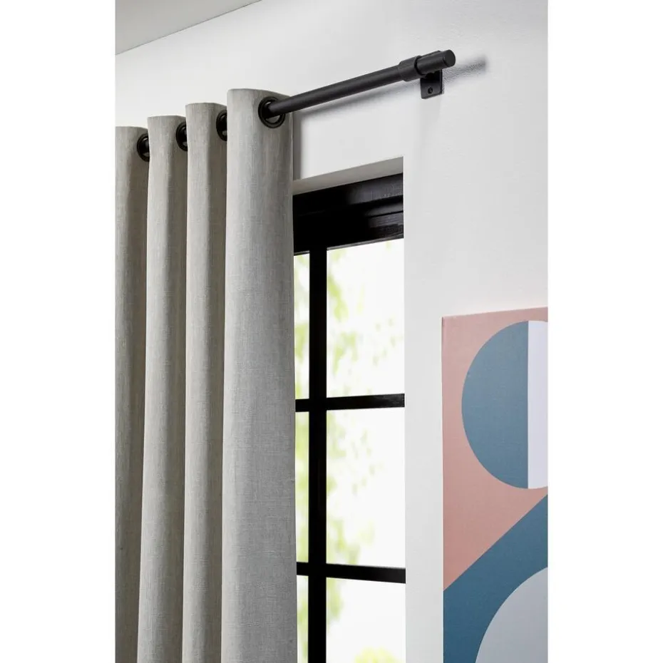 Kwantum Gordijnroedes | Gordijnroede 240 Cm Mat Zwart Staal – Ø28mm