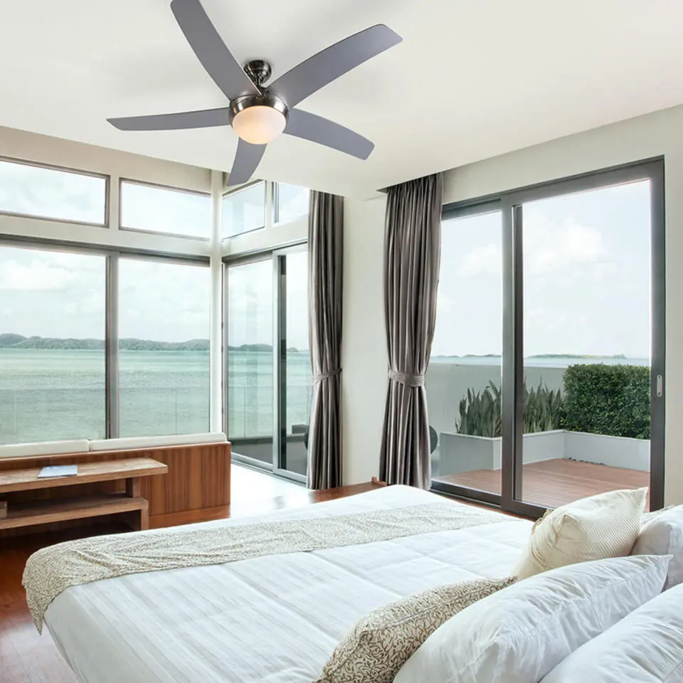 Qazqa plafondventilator cool zilverkleurig e14