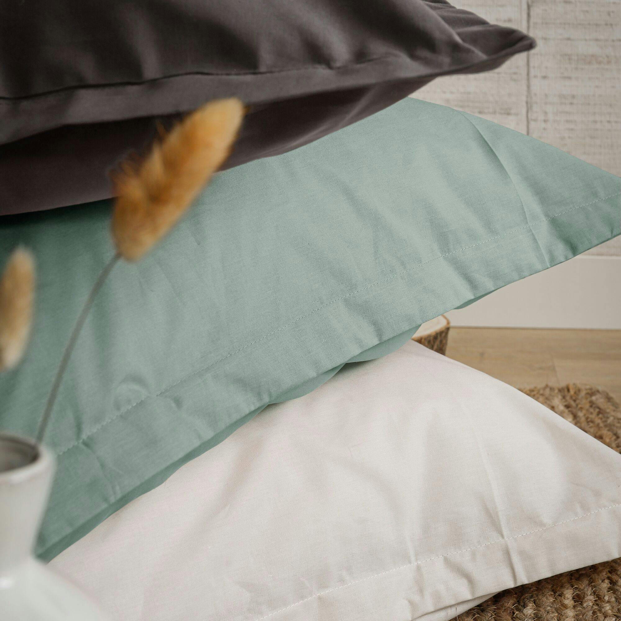 FIL & SENS - Housse de couette en coton Bio céladon 240 x 220 cm