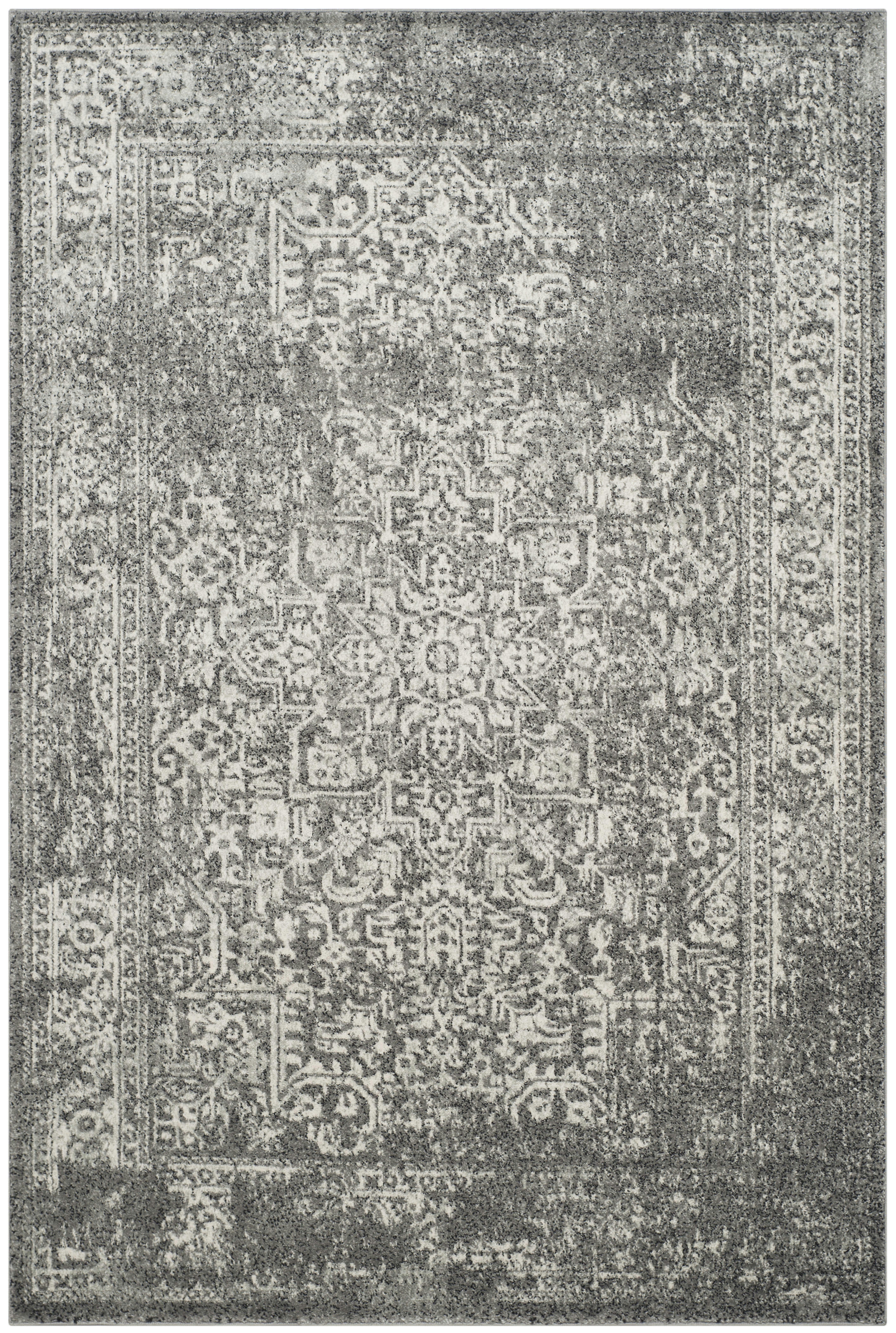 EVOKE - Tapis de salon interieur en gris & ivoire, 201 x 274 cm