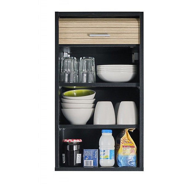 Meuble haut cuisine Noir Chêne 40x35x72 cm
