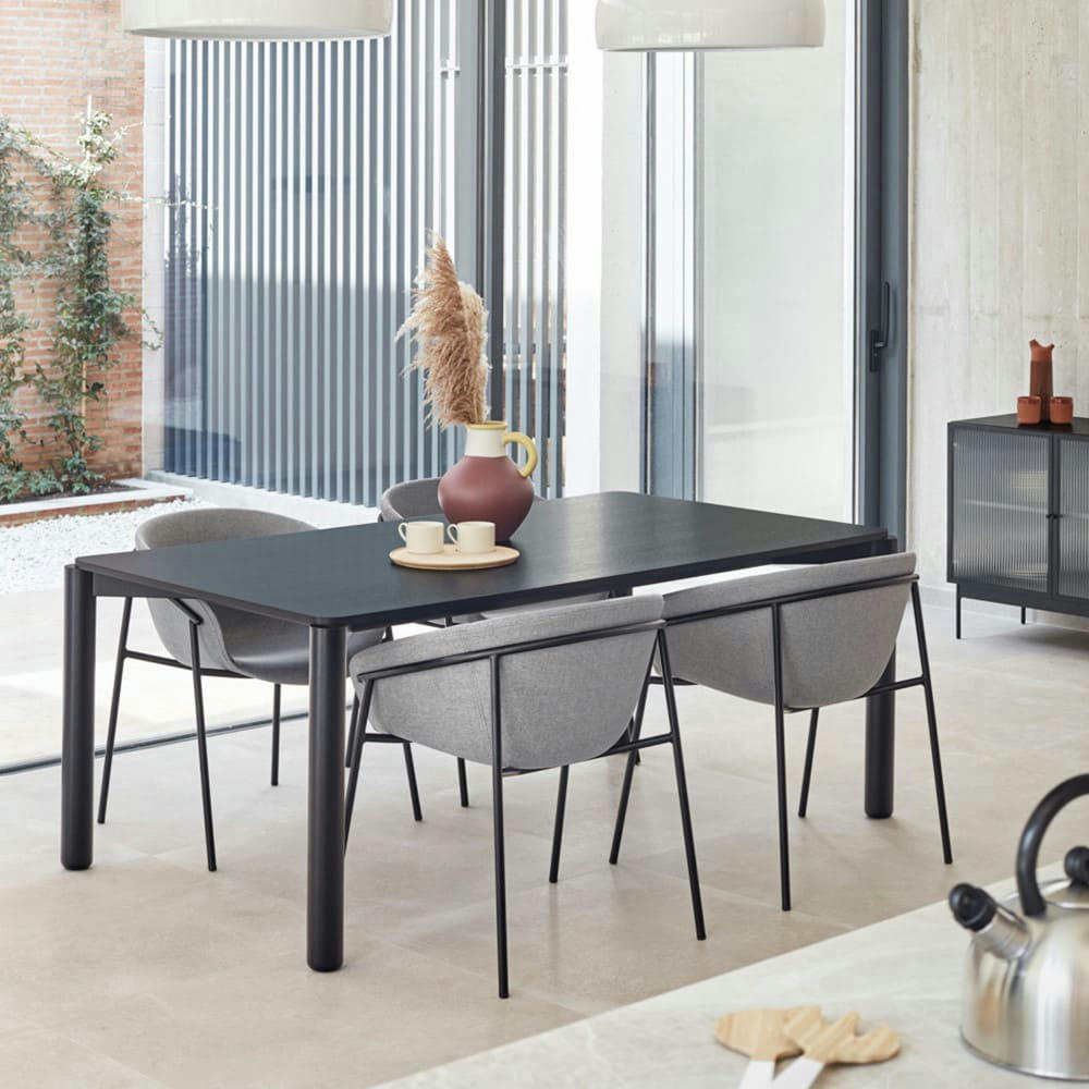 ATLAS - Table à manger en bois 180x100cm noir