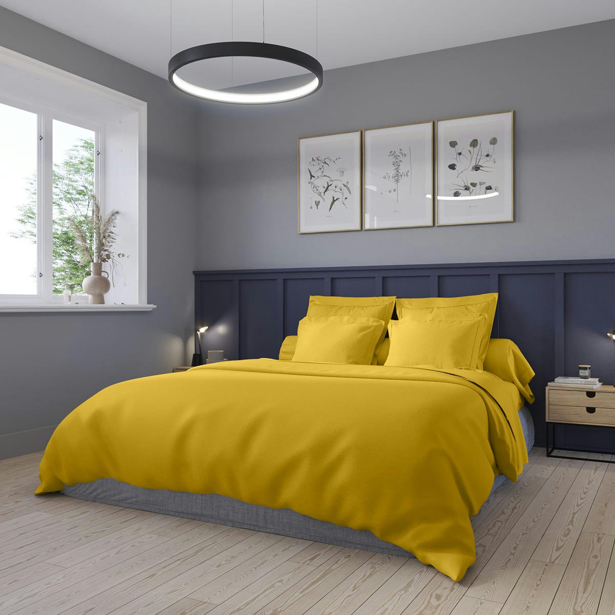 PARTITION - Housse de couette   Satin de coton Coloris Curry 200x200 cm - DODO