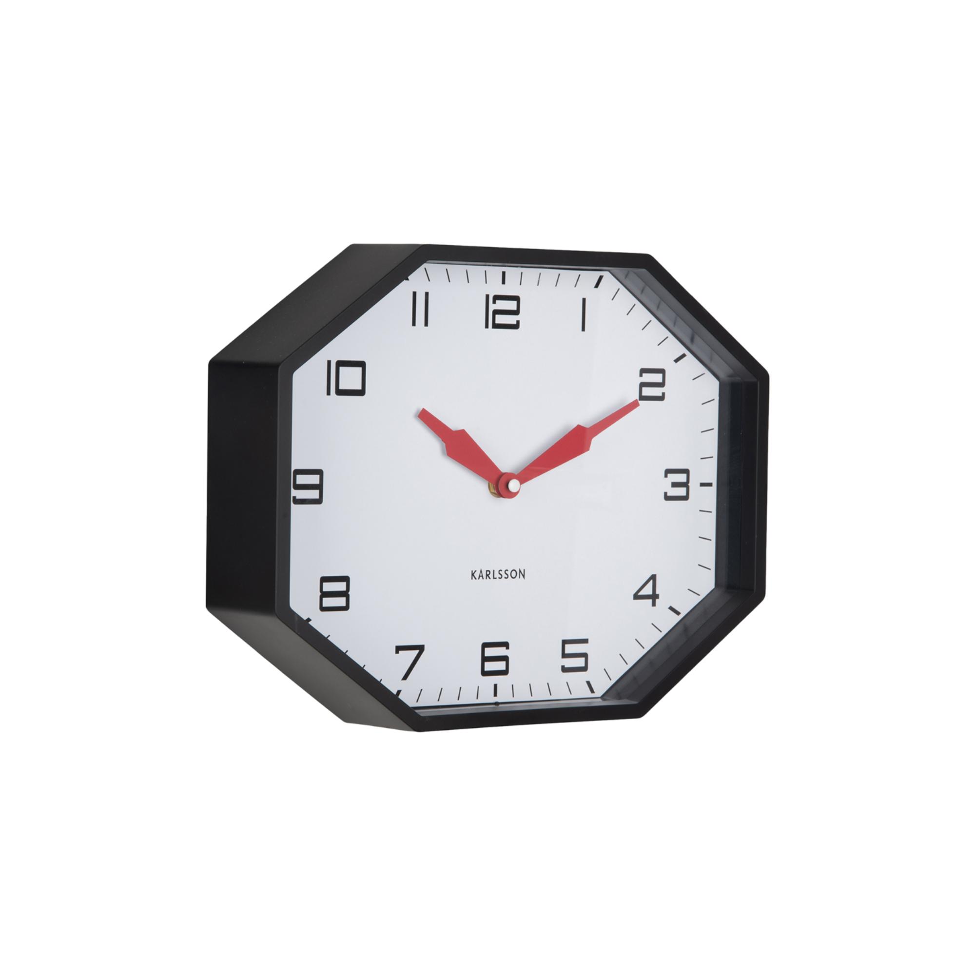 Karlsson wandklok Modern Factory Octagon - zwart - Ø32cm