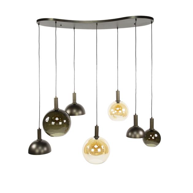 Giga Meubel Hanglamp Cluster - Bruin - 7-Lichts - 145x45x150cm