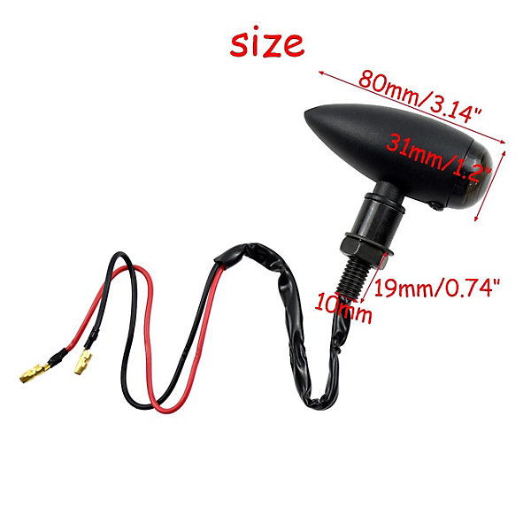 BASHLWUA 1 paire (coque jaune et noire) de clignotants de moto en métal, mini ampoule ambre, lampe de poche universelle