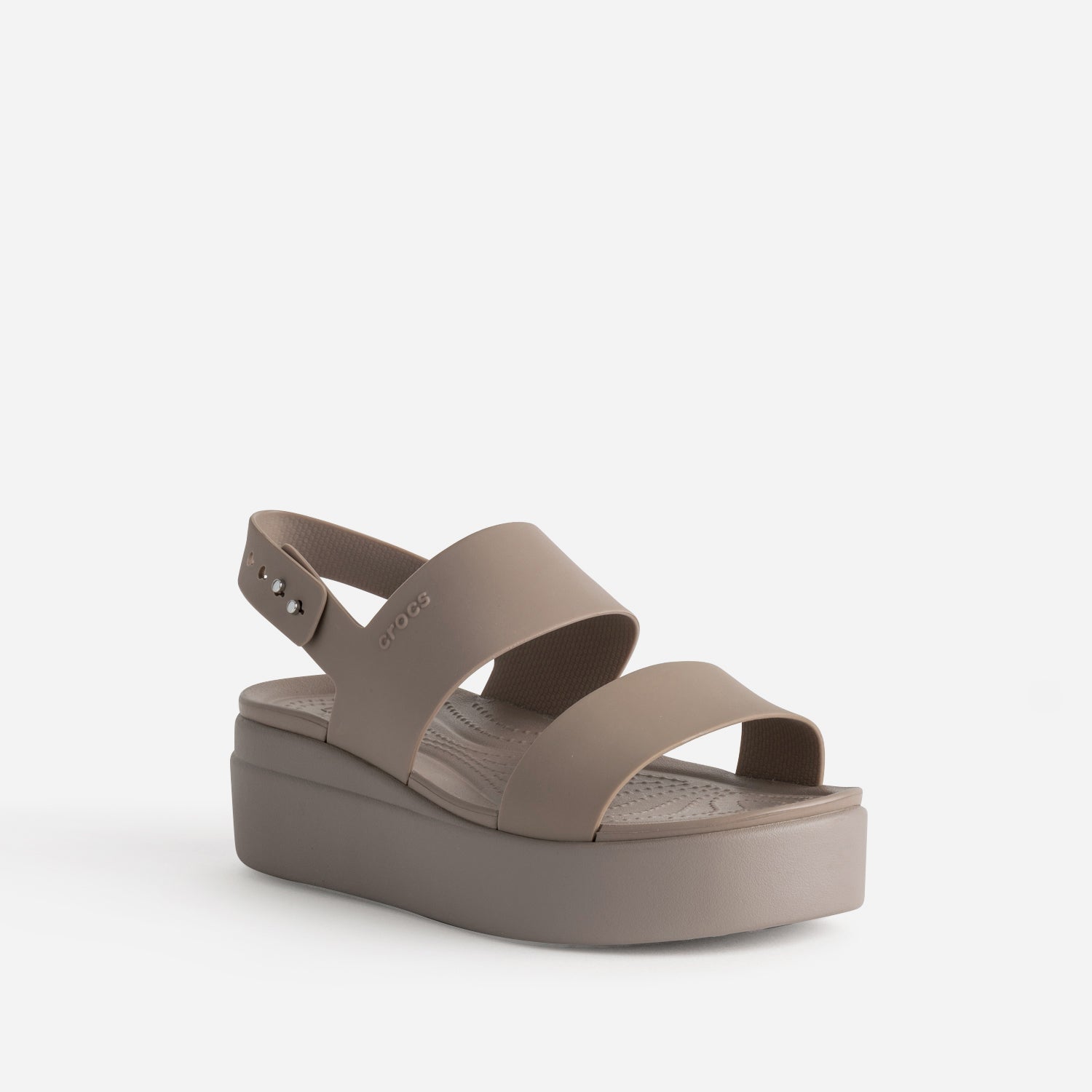 Sandale CROCS beige foncé à plateforme