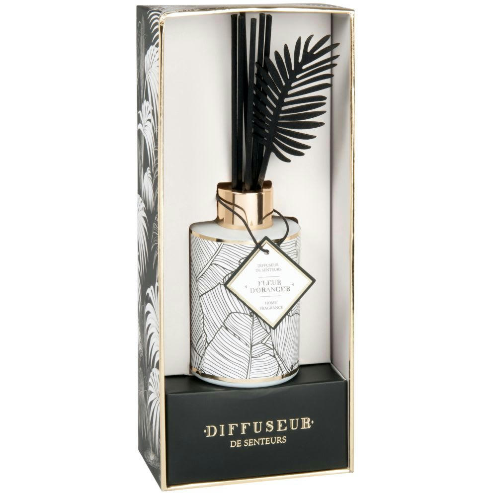 BLACK AND GOLD - Diffuseur en verre teinté blanc parfum Jungle oasis 100ML