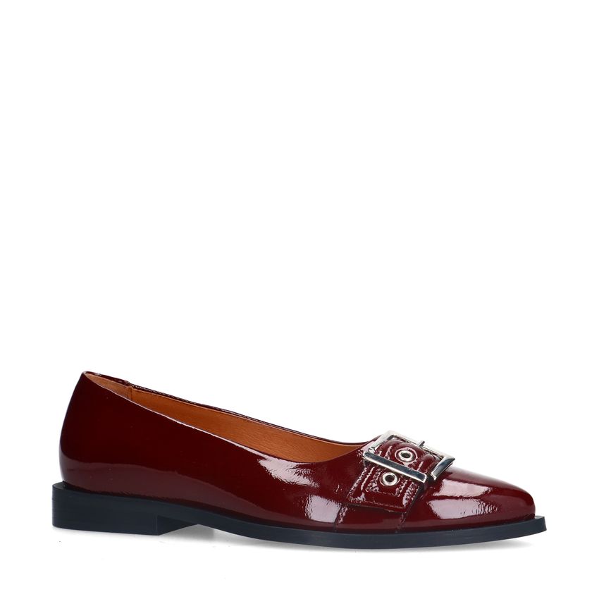 Manfield Bordeaux rode lakleren ballerina's