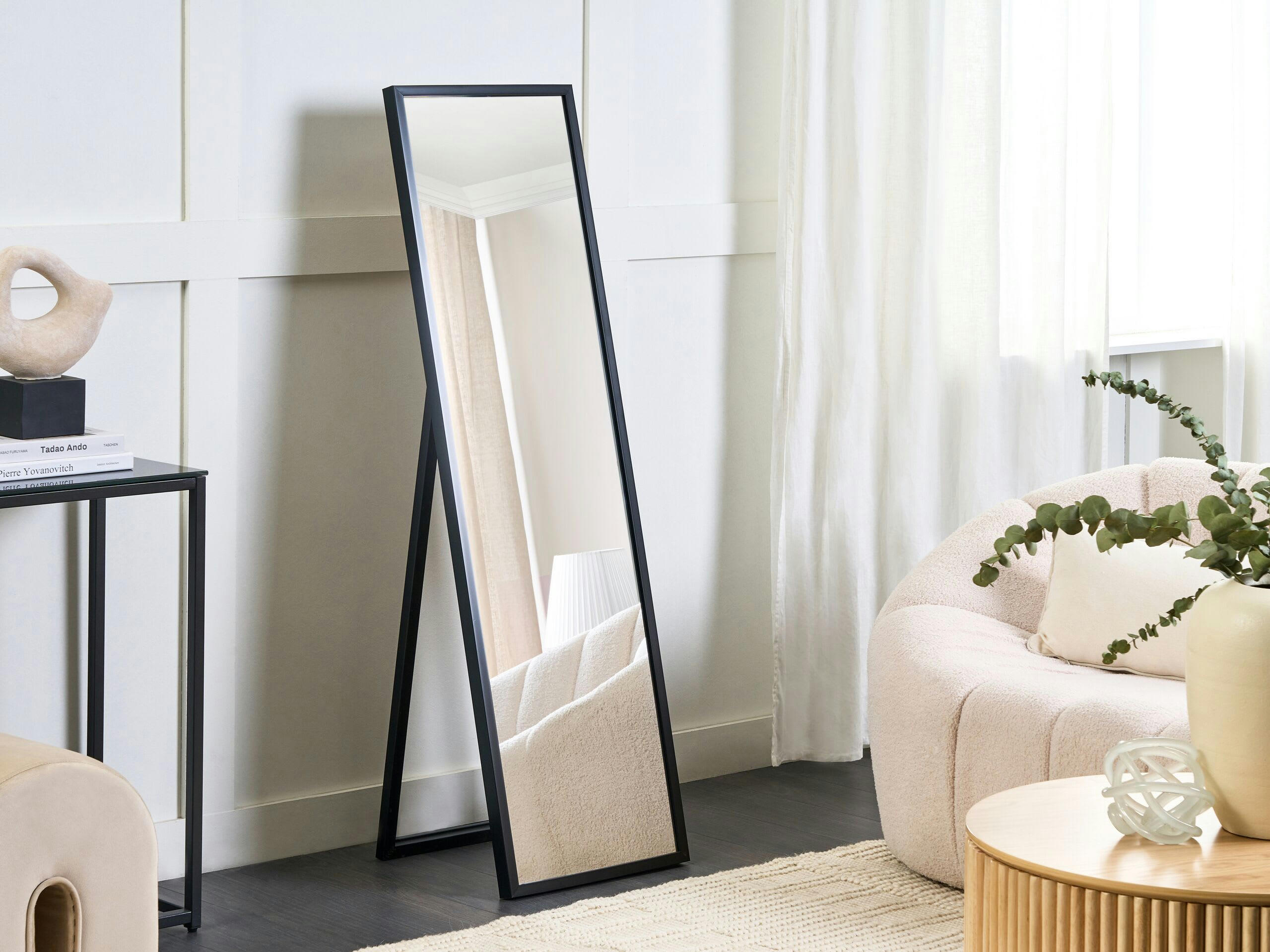 TORCY - Miroir sur pied en matériaux synthétiques noir 140x40