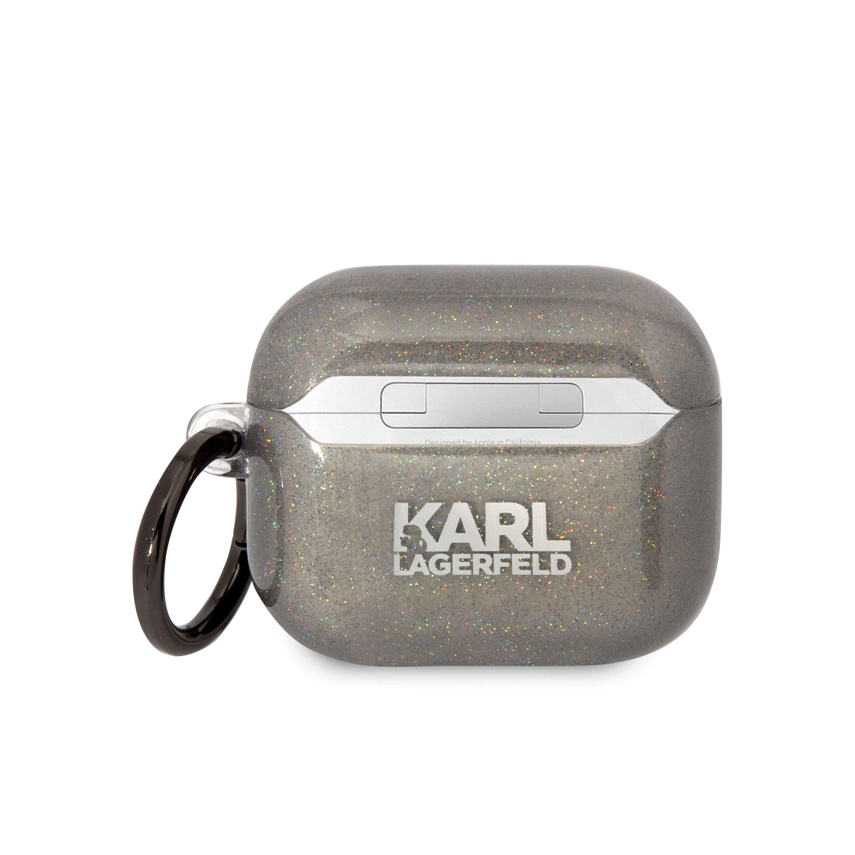 Karl Lagerfeld TPU Glitter Airpods 3 Case Cover With Ring