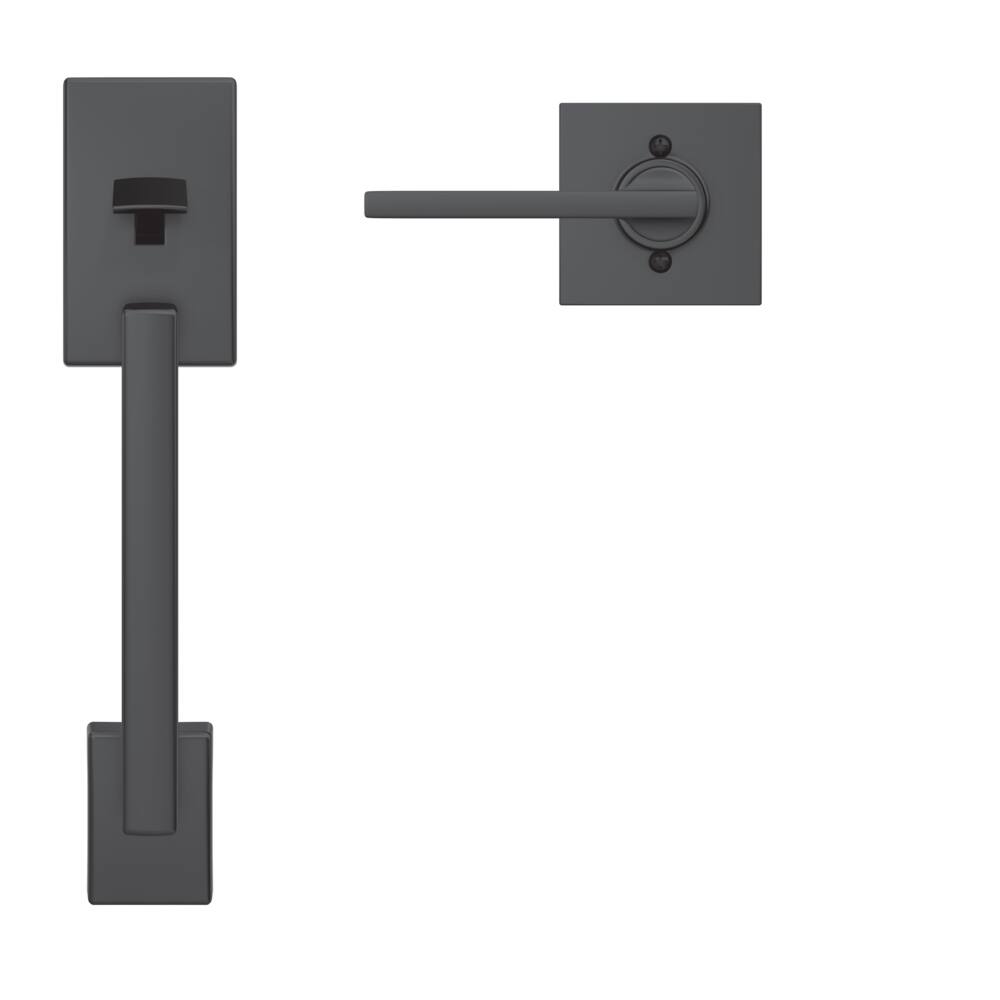 Schlage Century Bottom Grip Handle Set with Lattitude Lever, Matte Black