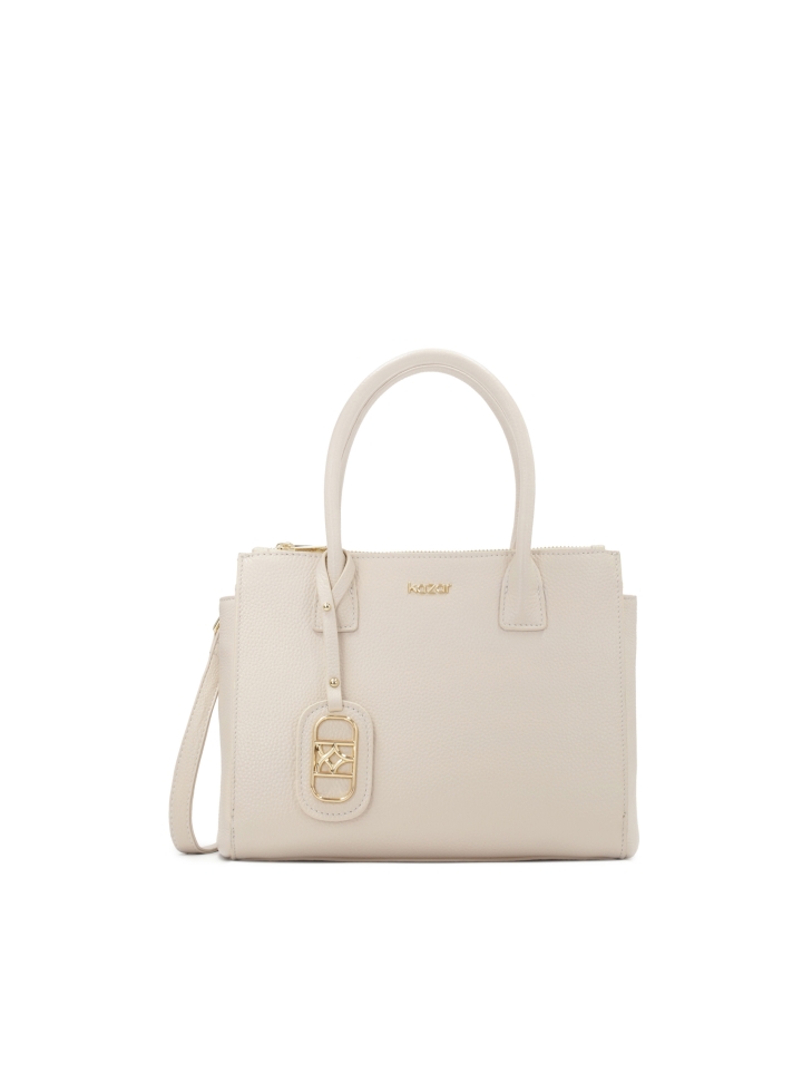 Elegant leather handbag with handles