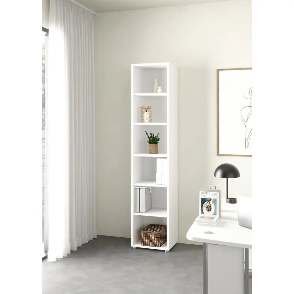 Boekenkast Wit - 50x45x205cm - Prima