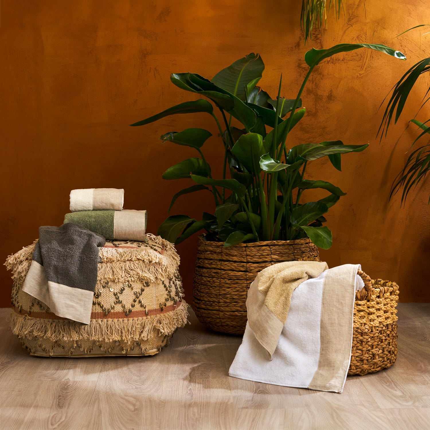 Set 2 asciugamani washed giallo Biancoperla