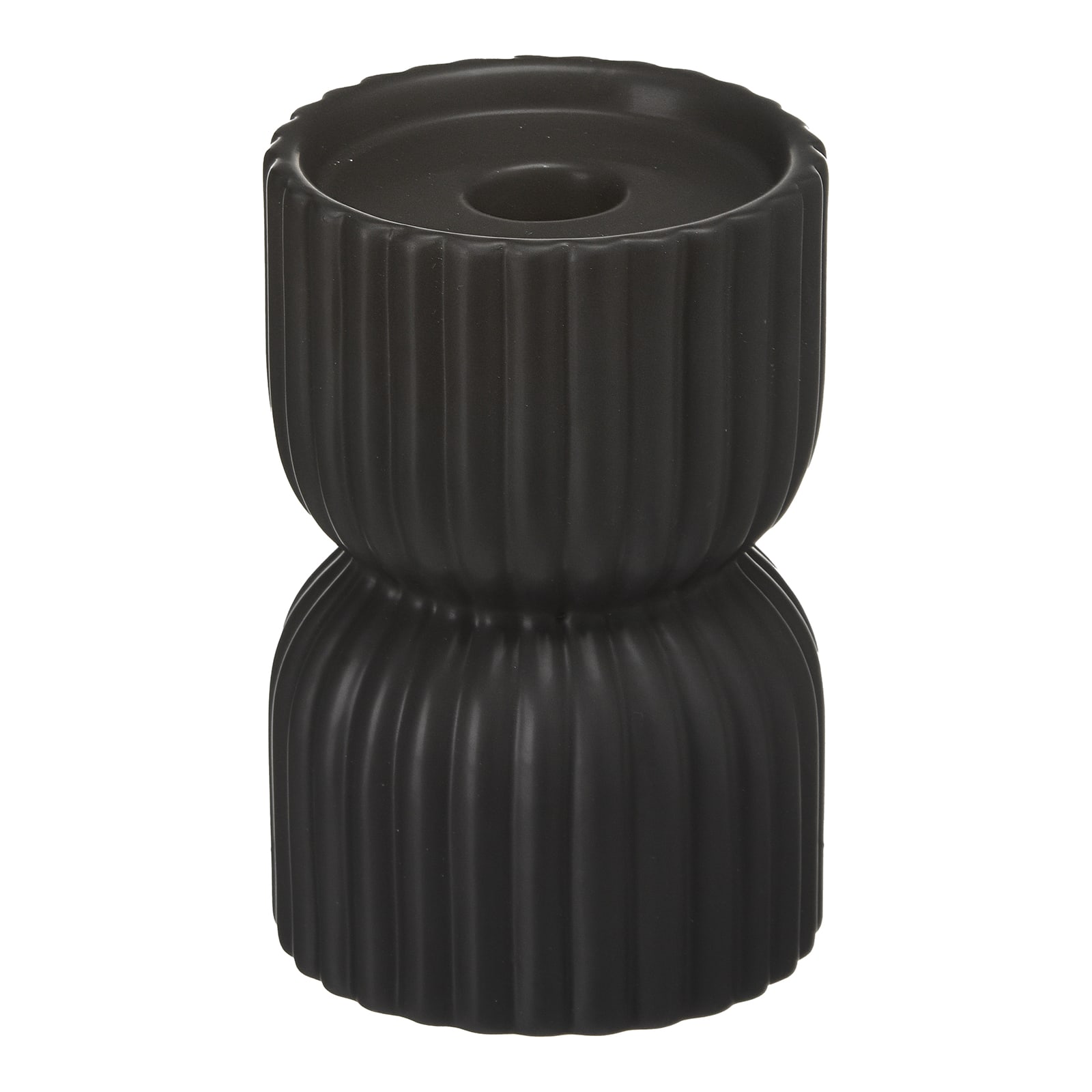 Kerzenhalter Rills Schwarz, ⌀ 11 cm, H 150 mm
