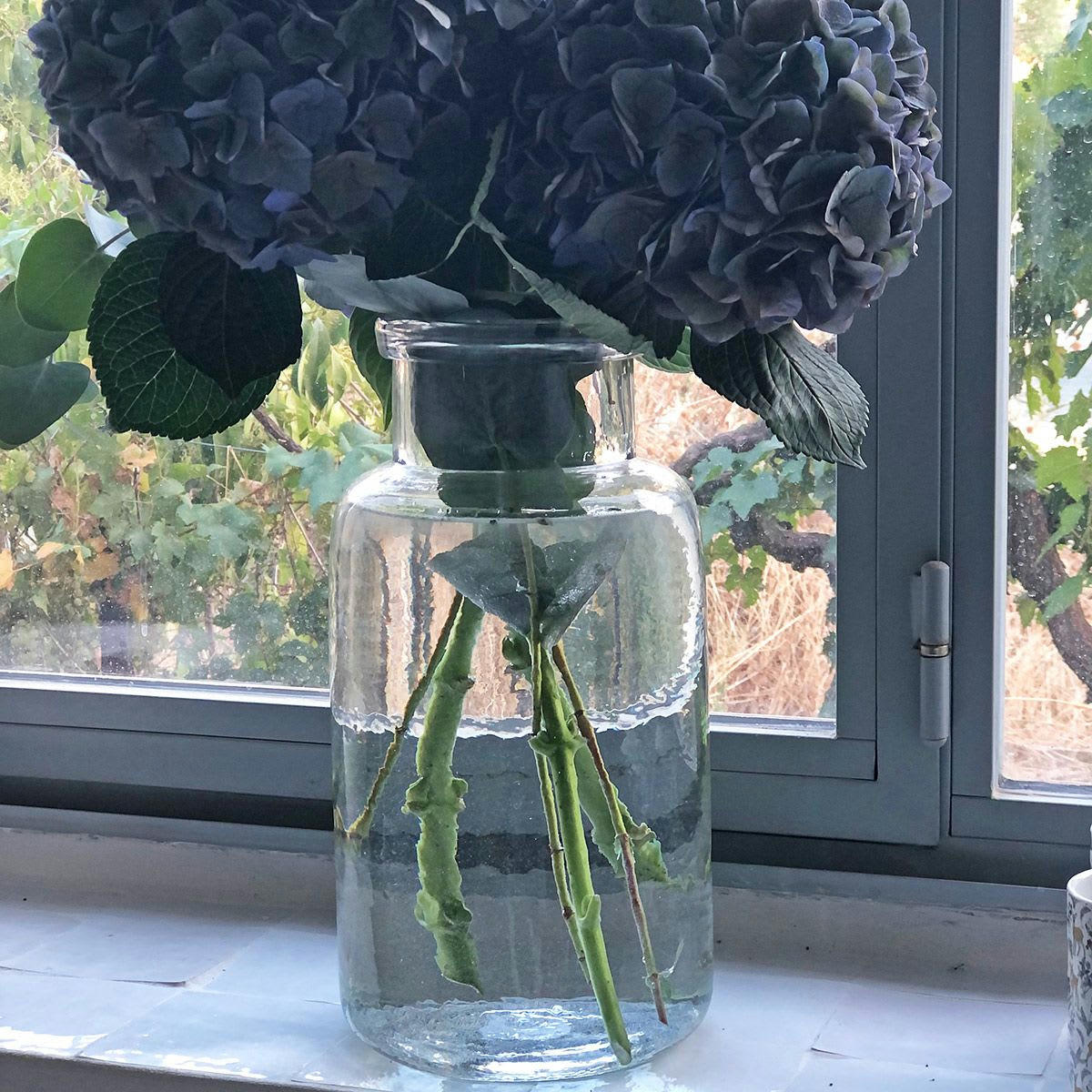 - Vase en verre pommelé