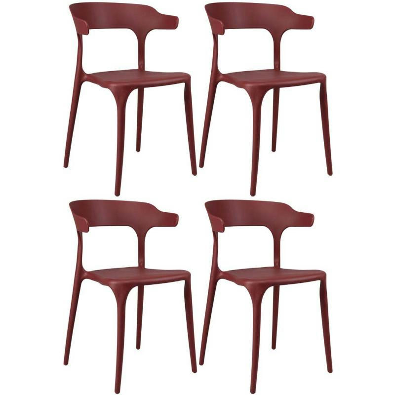 - Chaise ergonomique en polypropylène gabriel (lot de 4) rouge