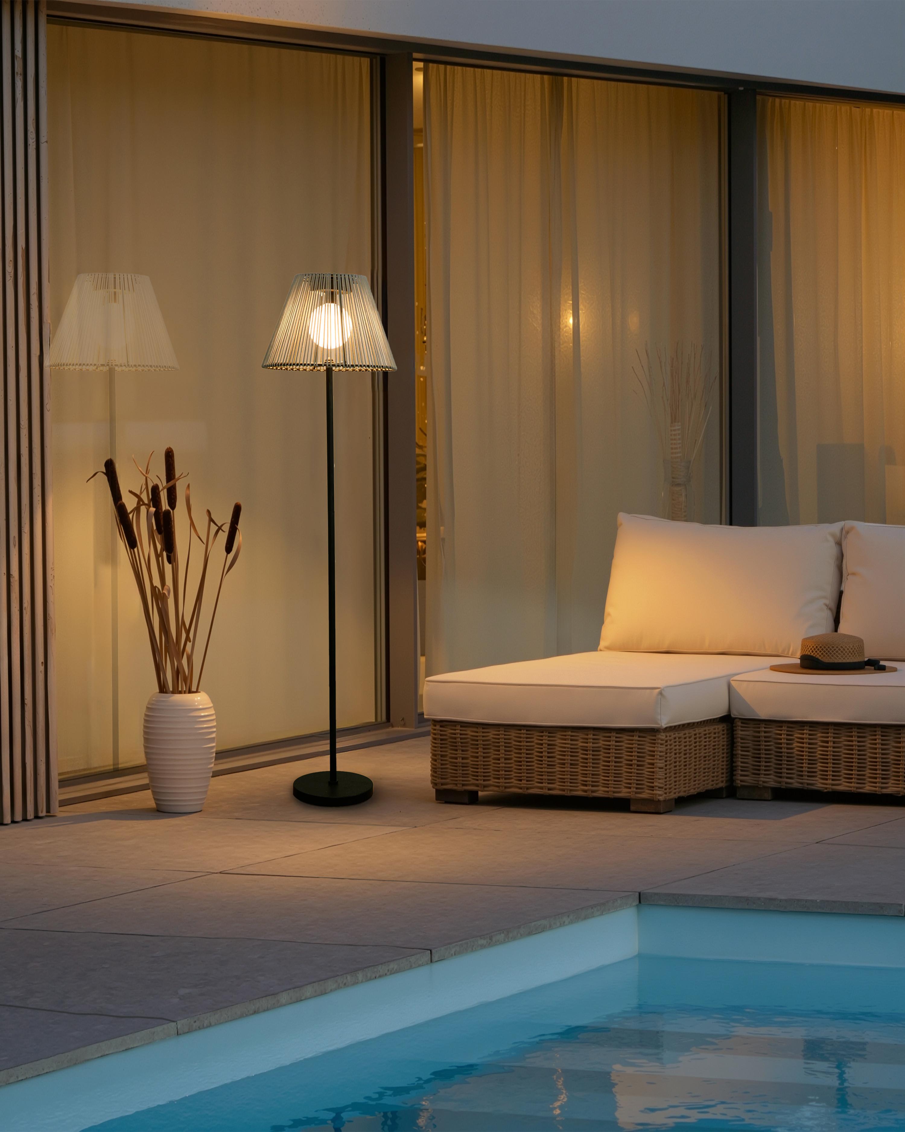 Solar Outdoor LED Floor Lamp LUETE Grey