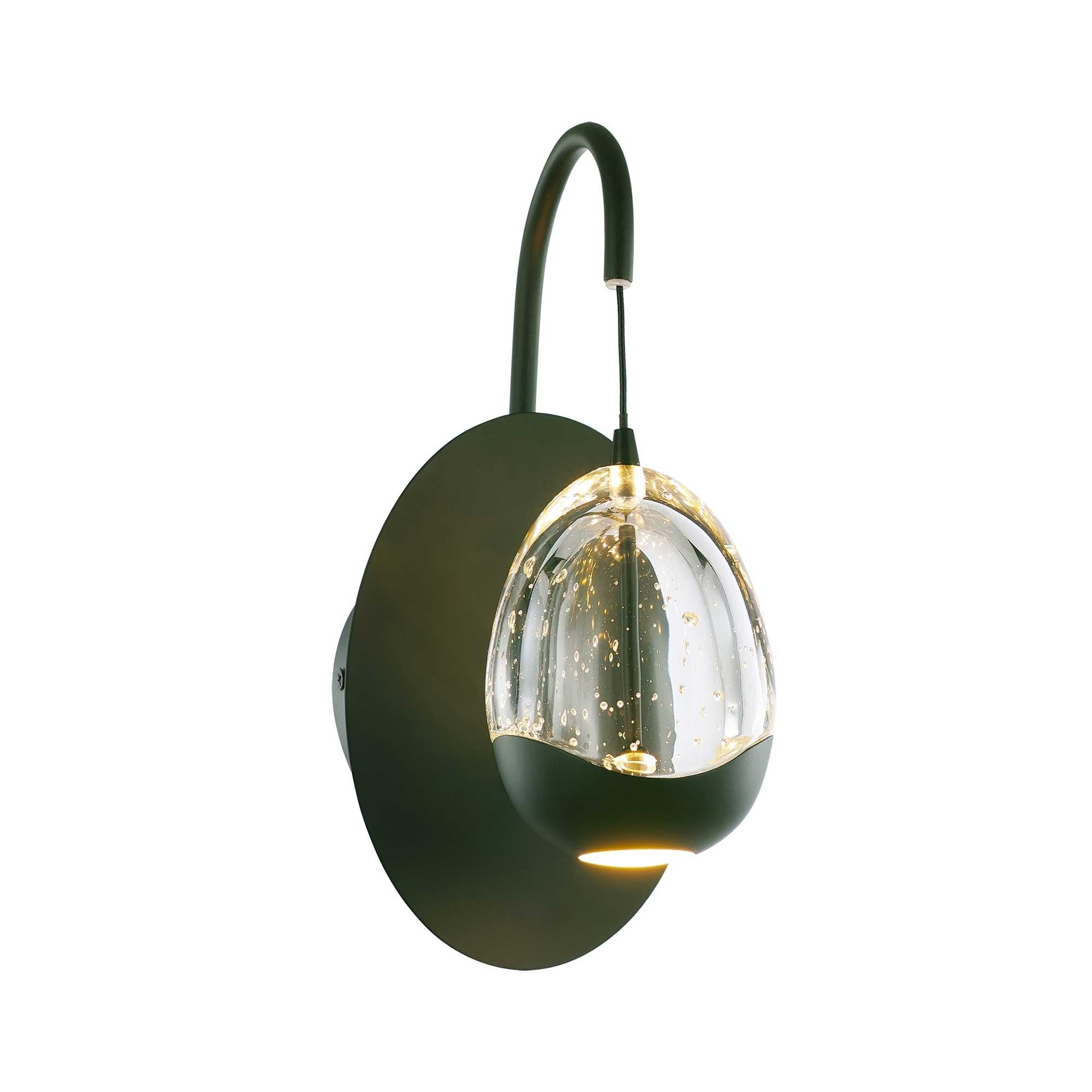 Highlight wandlamp Clear - 1 lichts - 16 x 27  cm - helder zwart