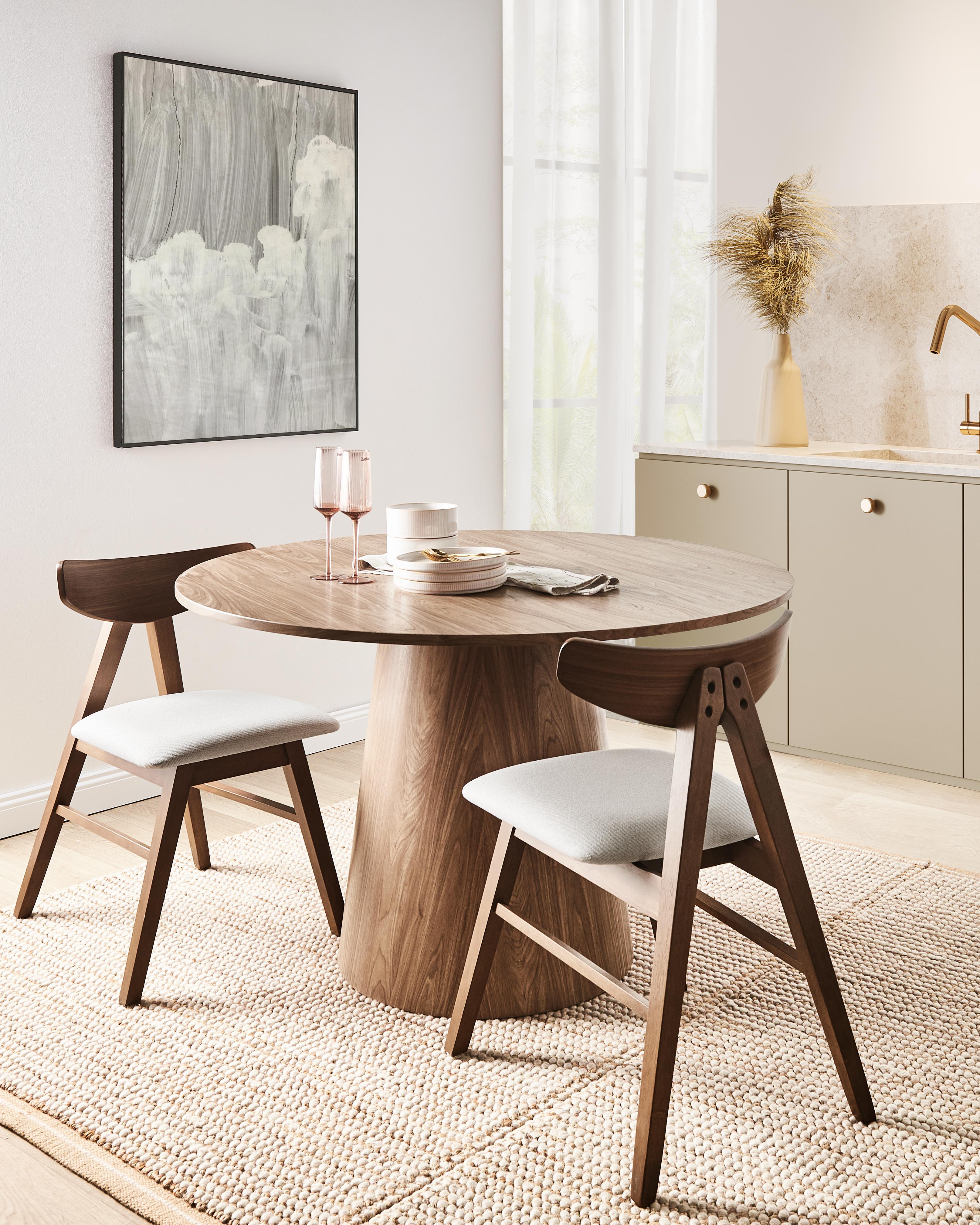 Set of 2 Dining Chairs LACOTA Wood Dark Brown/ Grey