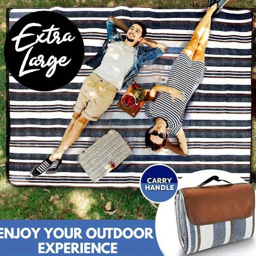 NNETM Premium Dual-Layer Picnic Blanket - Water-Resistant Outdoor Handy Mat