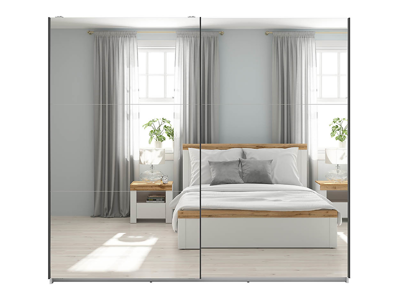 Szafa przesuwna Tetrix 220 cm z lustrem biały połysk
