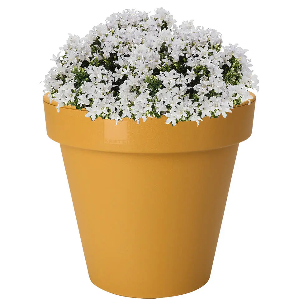 Pro Garden Bloempot - okergeel - rond - D30 cm - kunststof