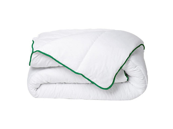 Couette tempérée traitement anti-acariens naturel de DREAMEA en microfibre - 140 x 200 cm - 300 gr/ m² - Biais vert -AZYLIA II