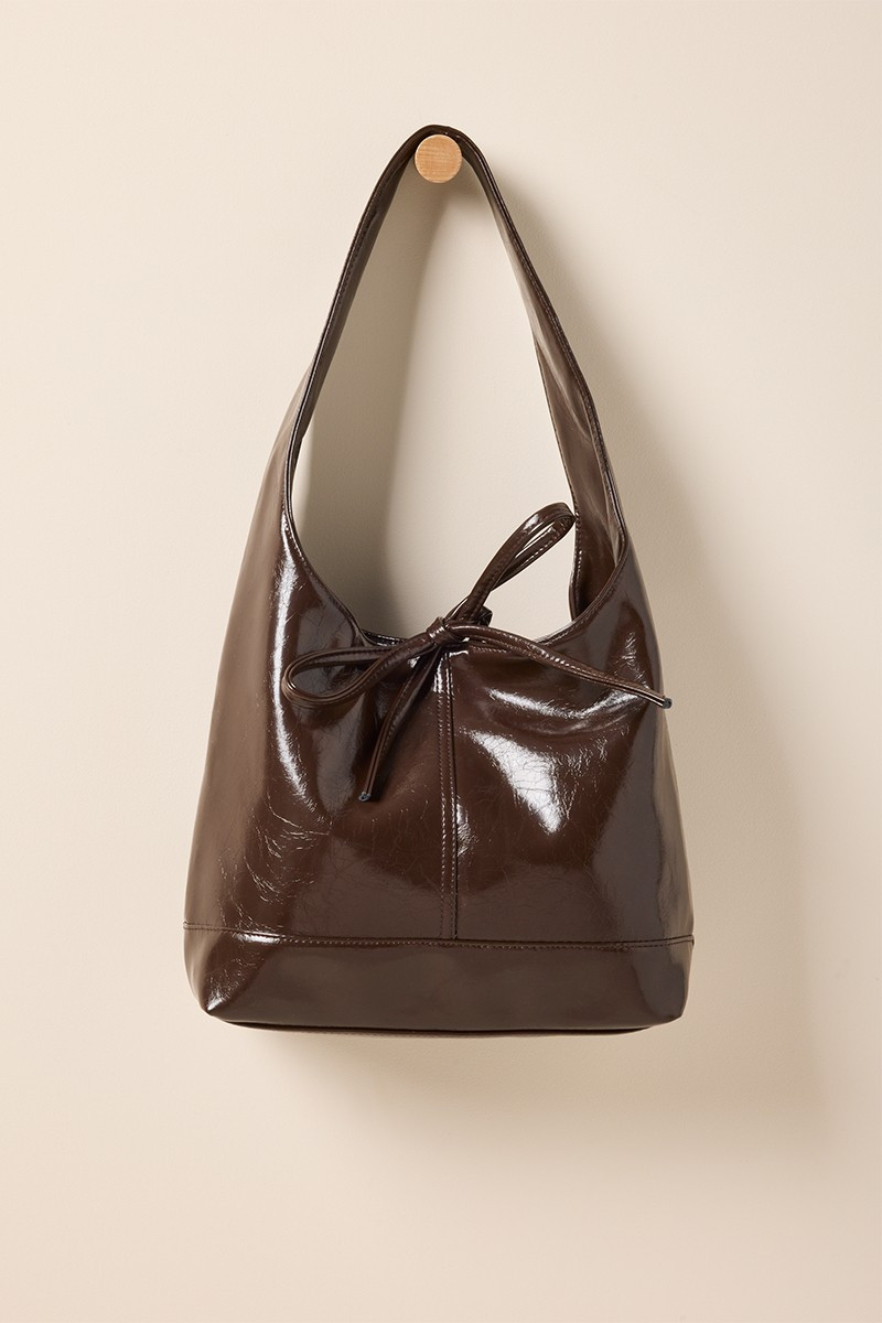 Daphne Patent Bow Shoulder Bag