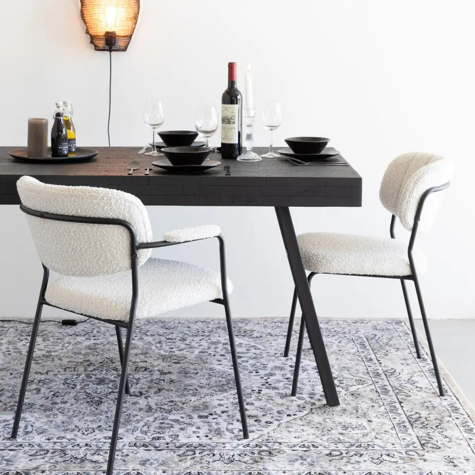 Puur - Viken eetkamerstoel boucl&eacute; - wit