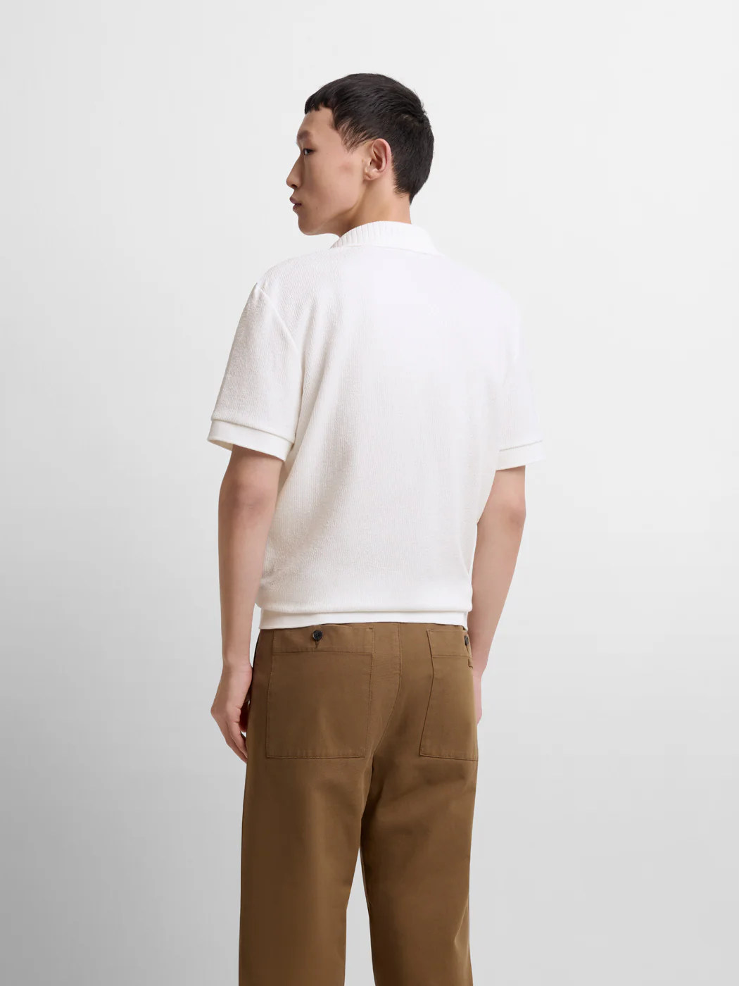 Polo col ouvert en jacquard