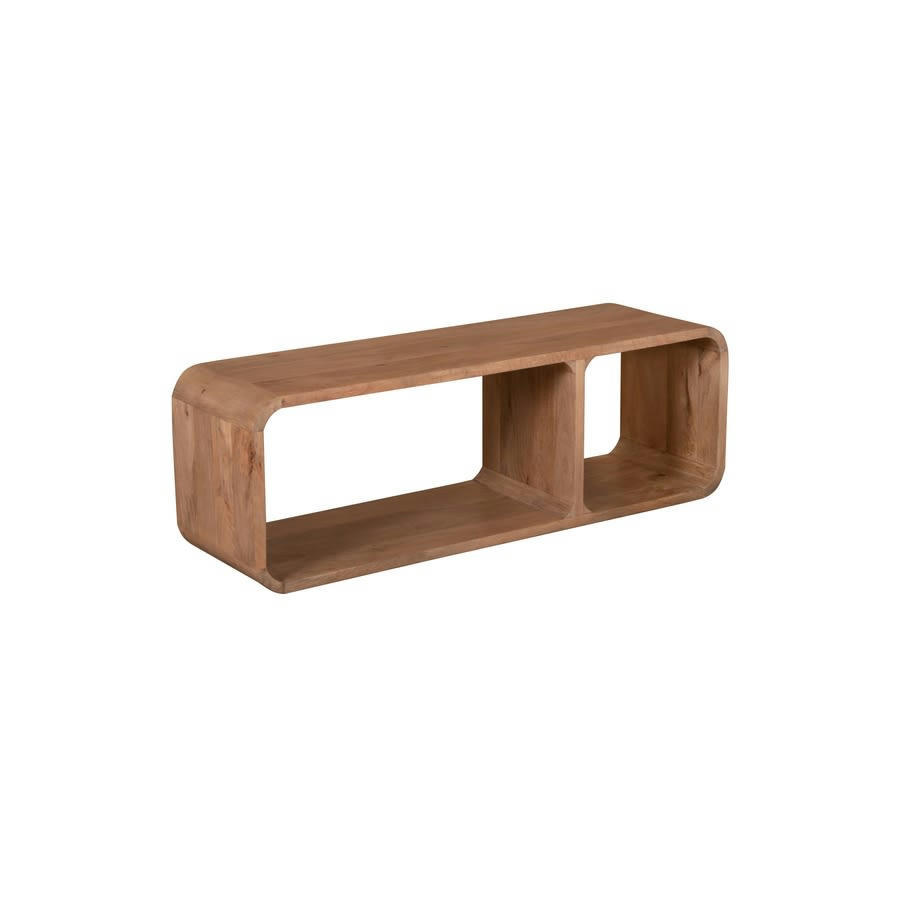 - Bibliothèque murale en bois d'acacia