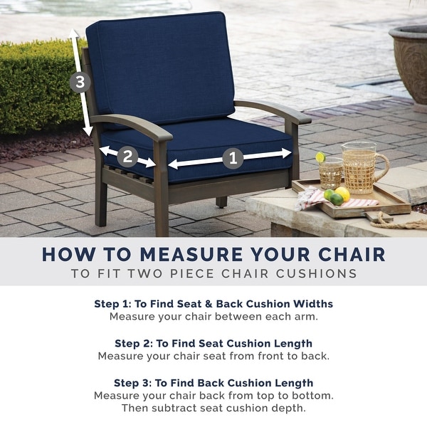 Arden Selections Sapphire Blue Leala Outdoor Deep Seat Cushion Set - 24 W x 24 D in.