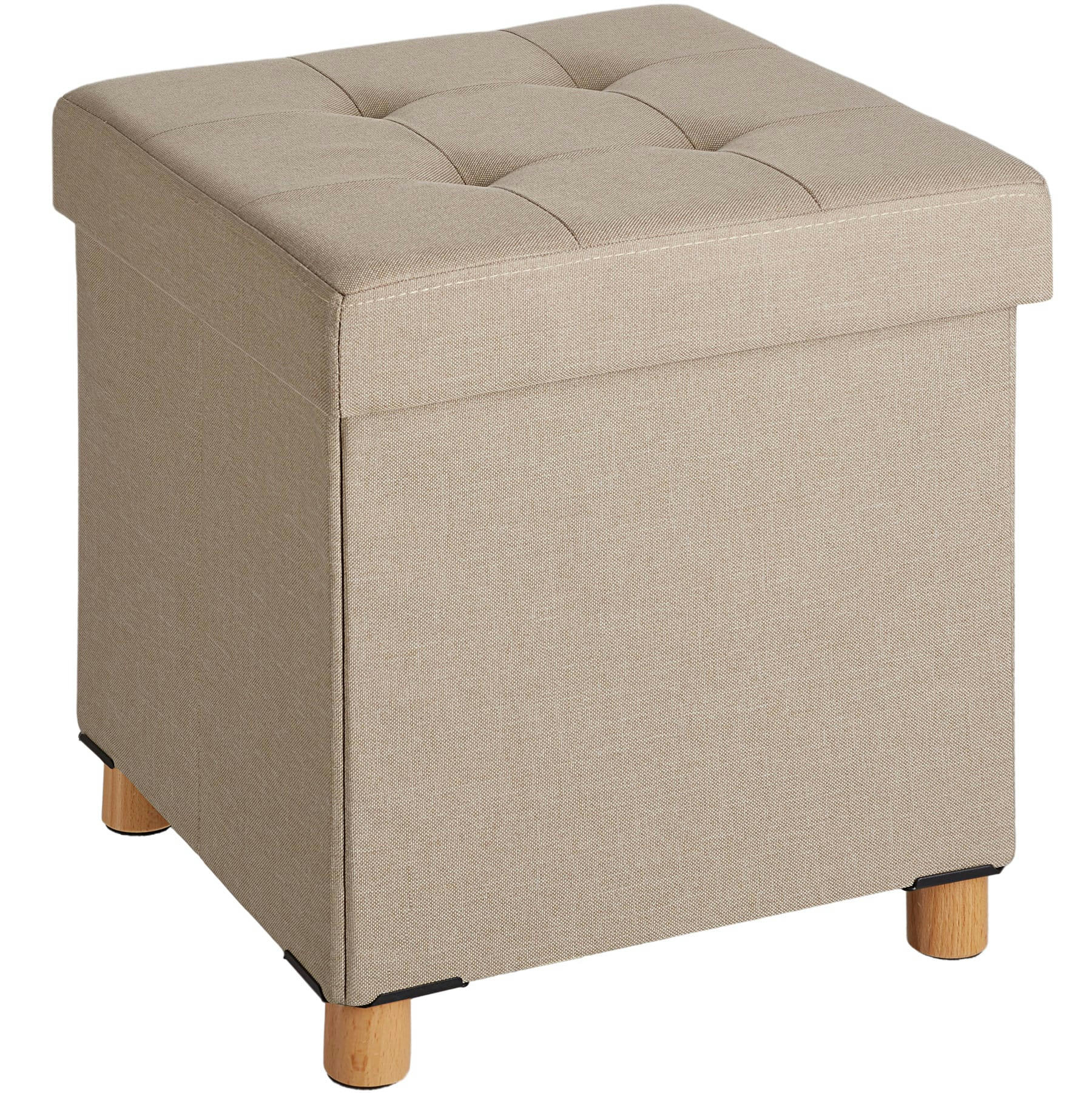 - Banc Tabouret Coffre de rangement Pliable, rembourré sable