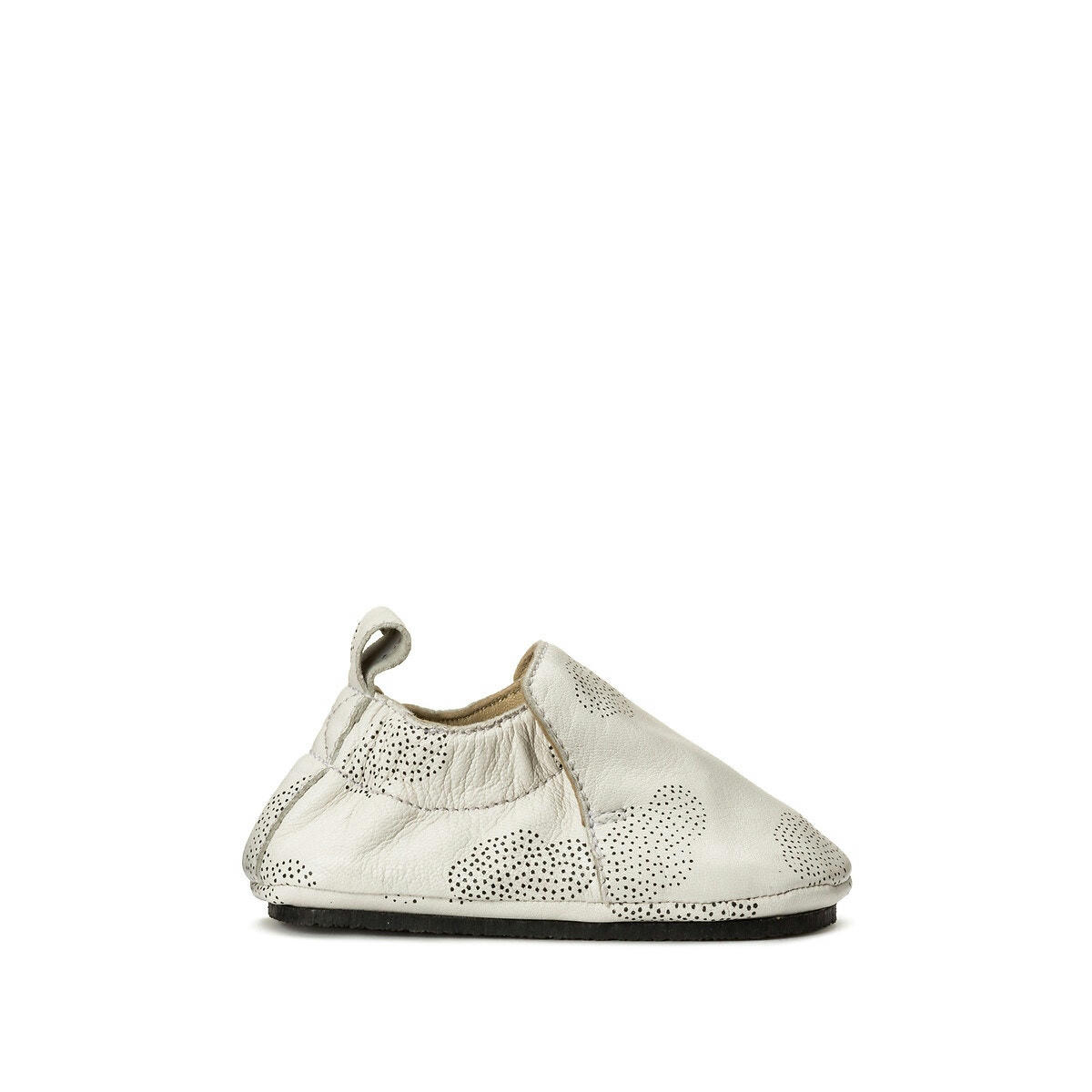 Chaussons cuir à enfiler motif nuages
