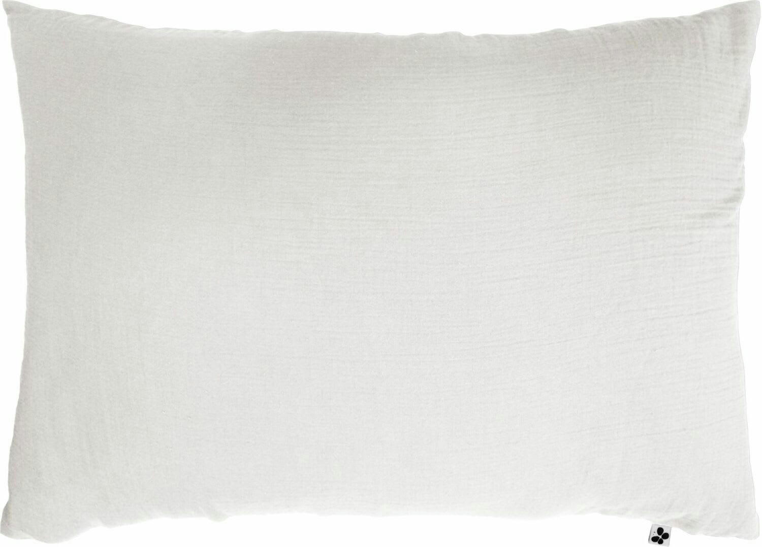 BLANC - Taie d'oreiller gaze de coton blanc 50x70 cm