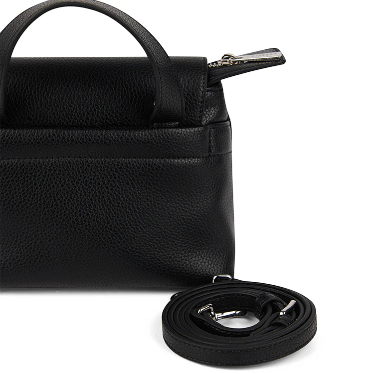 The Ginny – 2-in-1 Black Vegan Leather Crossbody Bag