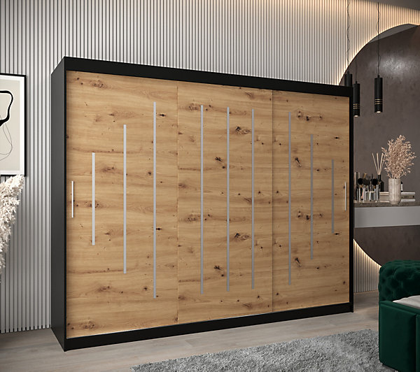 Armoire York a portes coulissantes H. 200 x L. 250 x P. 62 3 portes