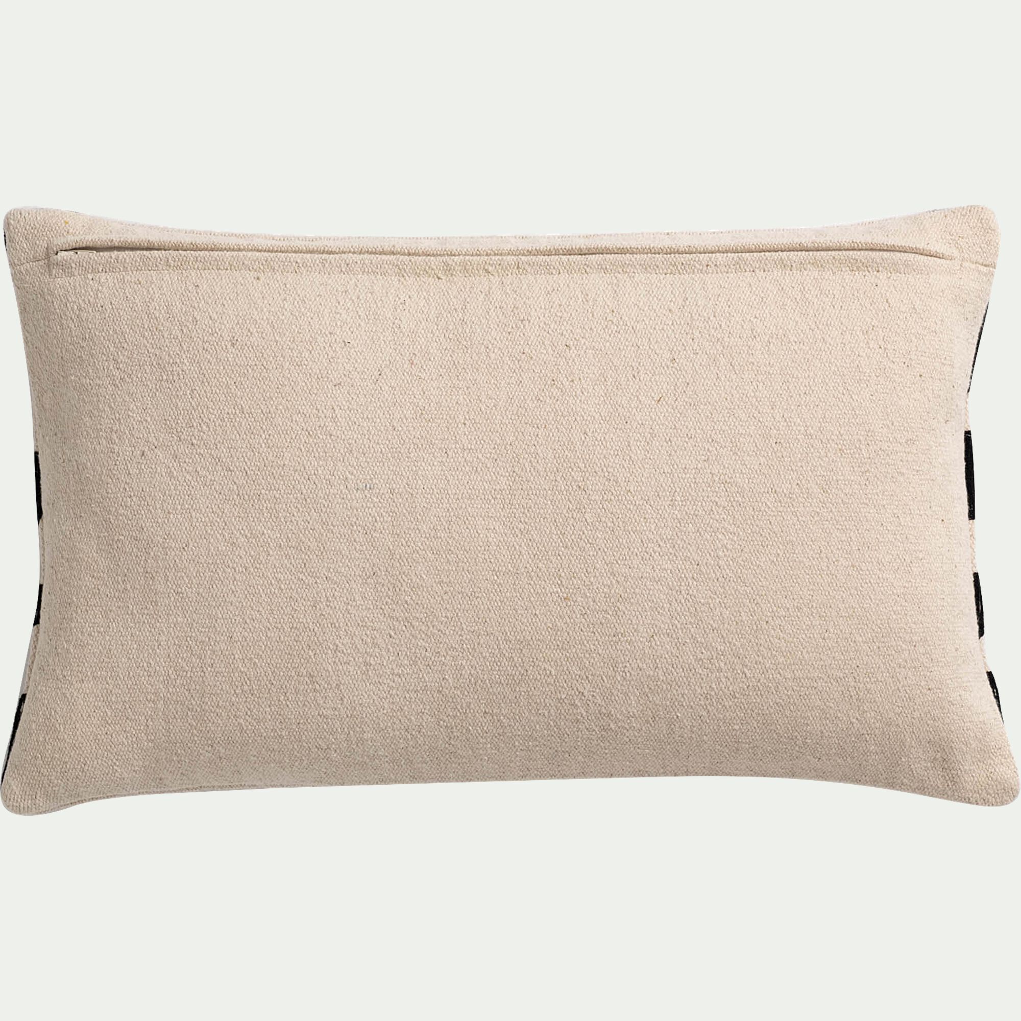 MARIBEL - Coussin à motif abstrait en coton 30x50cm - beige