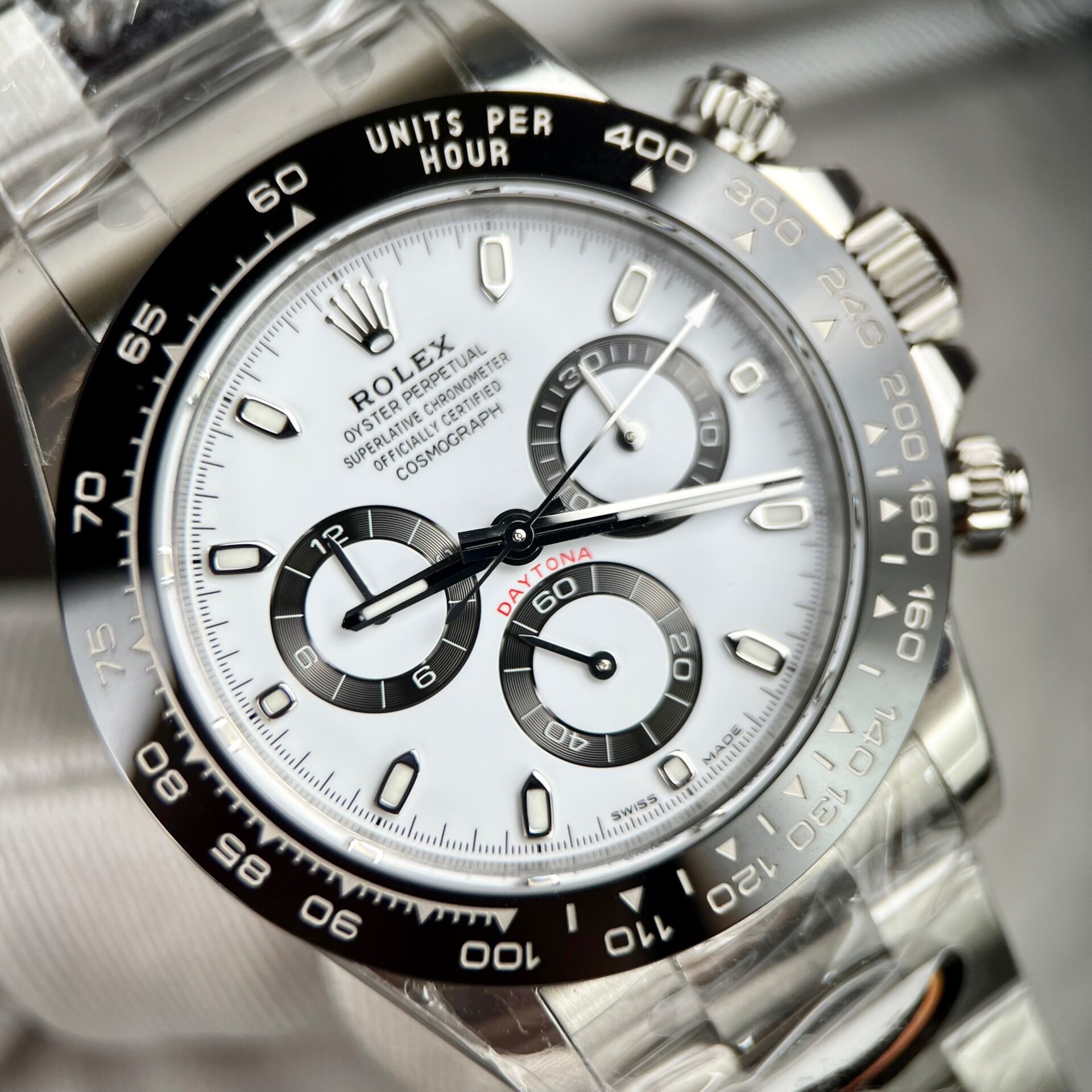Rolex Daytona 116500LN 904L Steel White Dial 40mm Oyster Super Clone