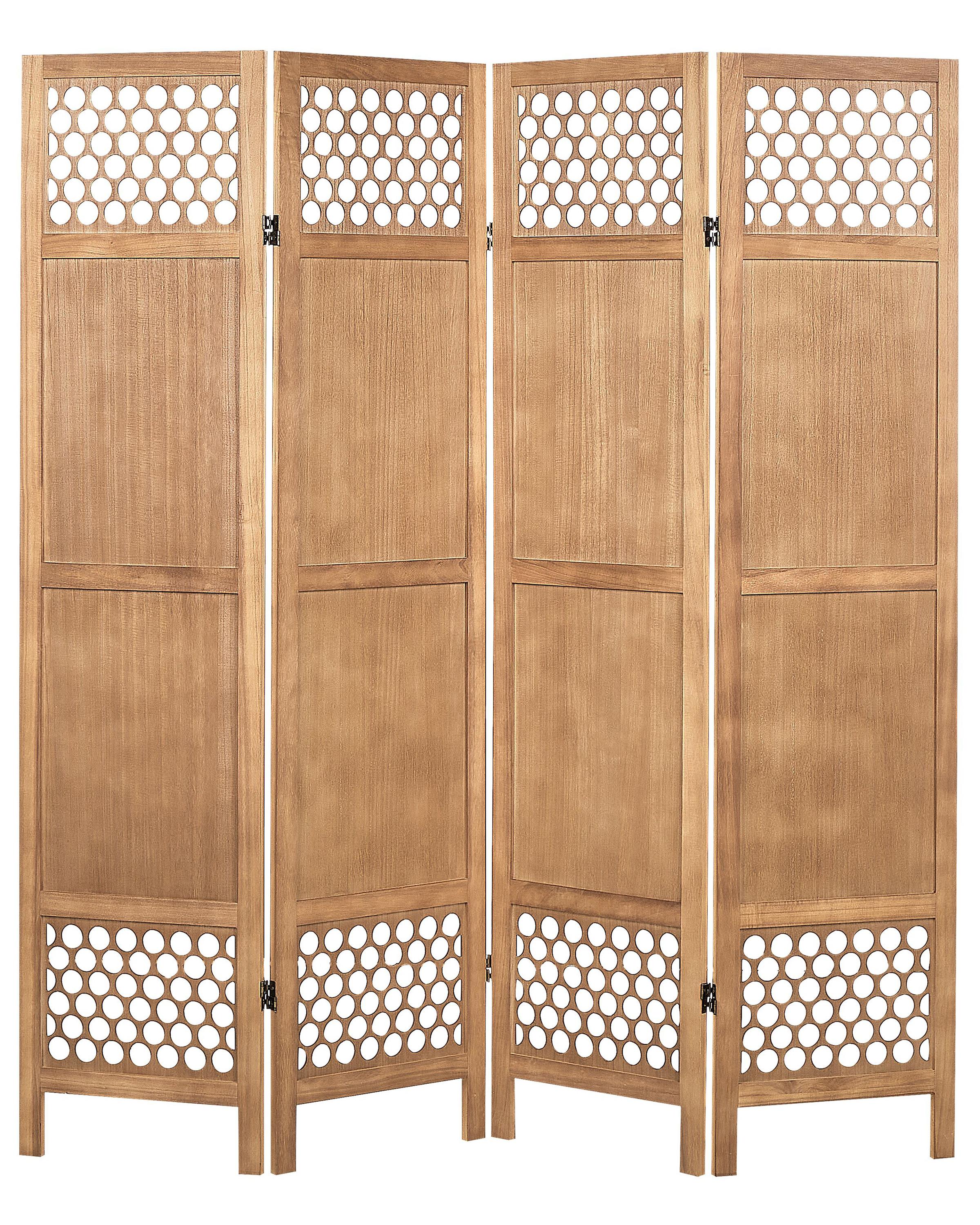 4 Panel Room Divider CERTOSA Light Brown 163 cm 170 cm