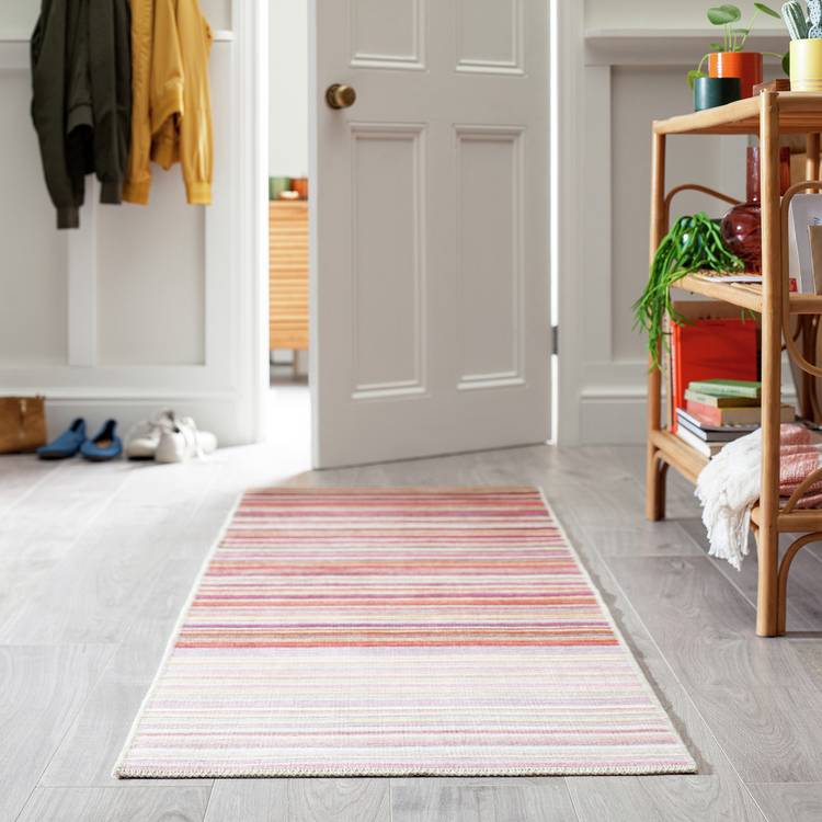 Habitat Skinny Stripe Flatweave Runner - 66x200cm