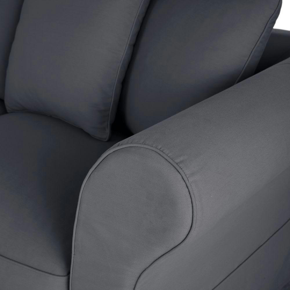 Roma - Housse de canapé convertible 3/4 places (matelas 12 cm) gris ardoise