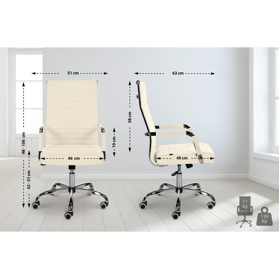 CLP Bureaustoel Amadora Stof - creme