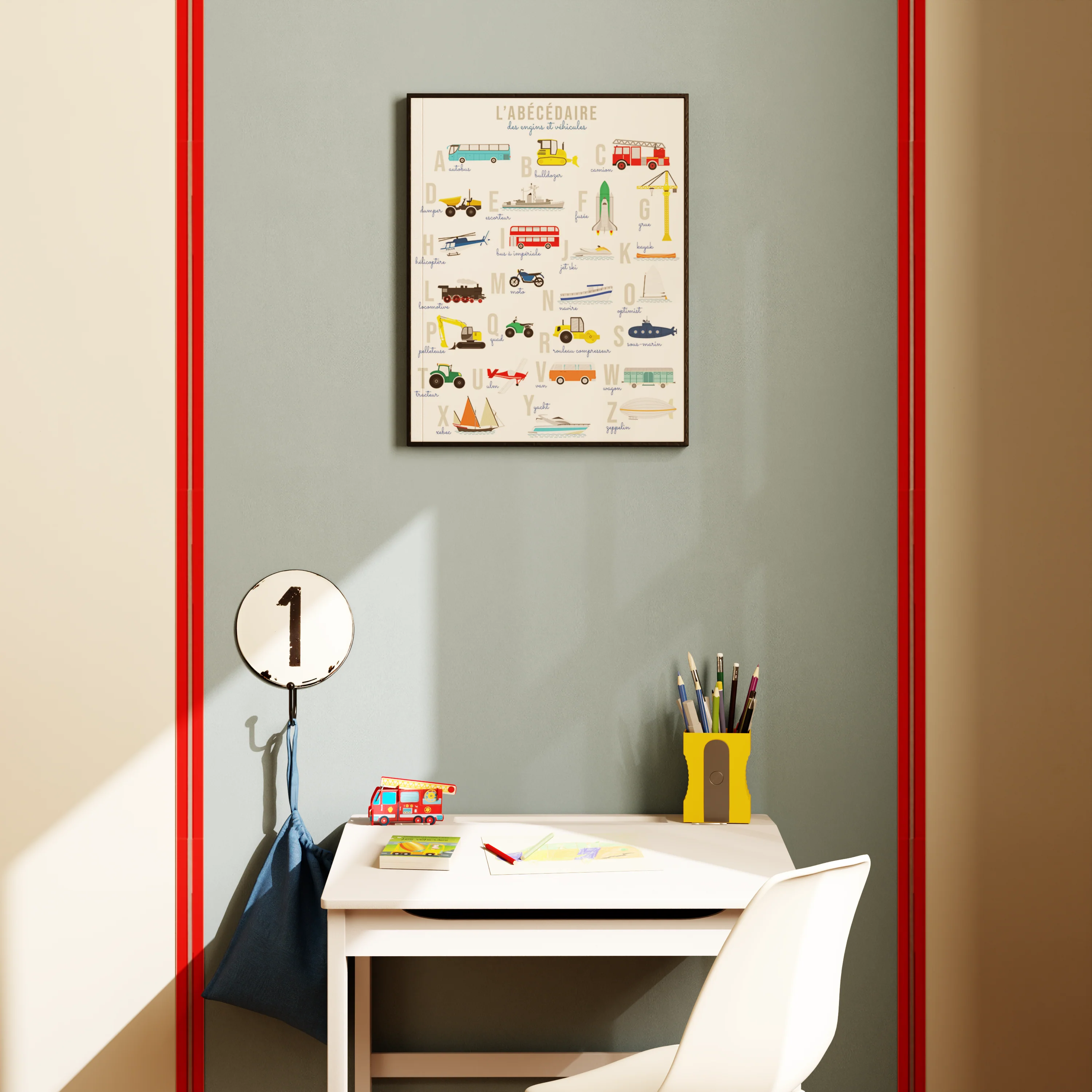 4MURS Tableau ABÉCÉDAIRE LITTLE MOTORS coloris multicolore