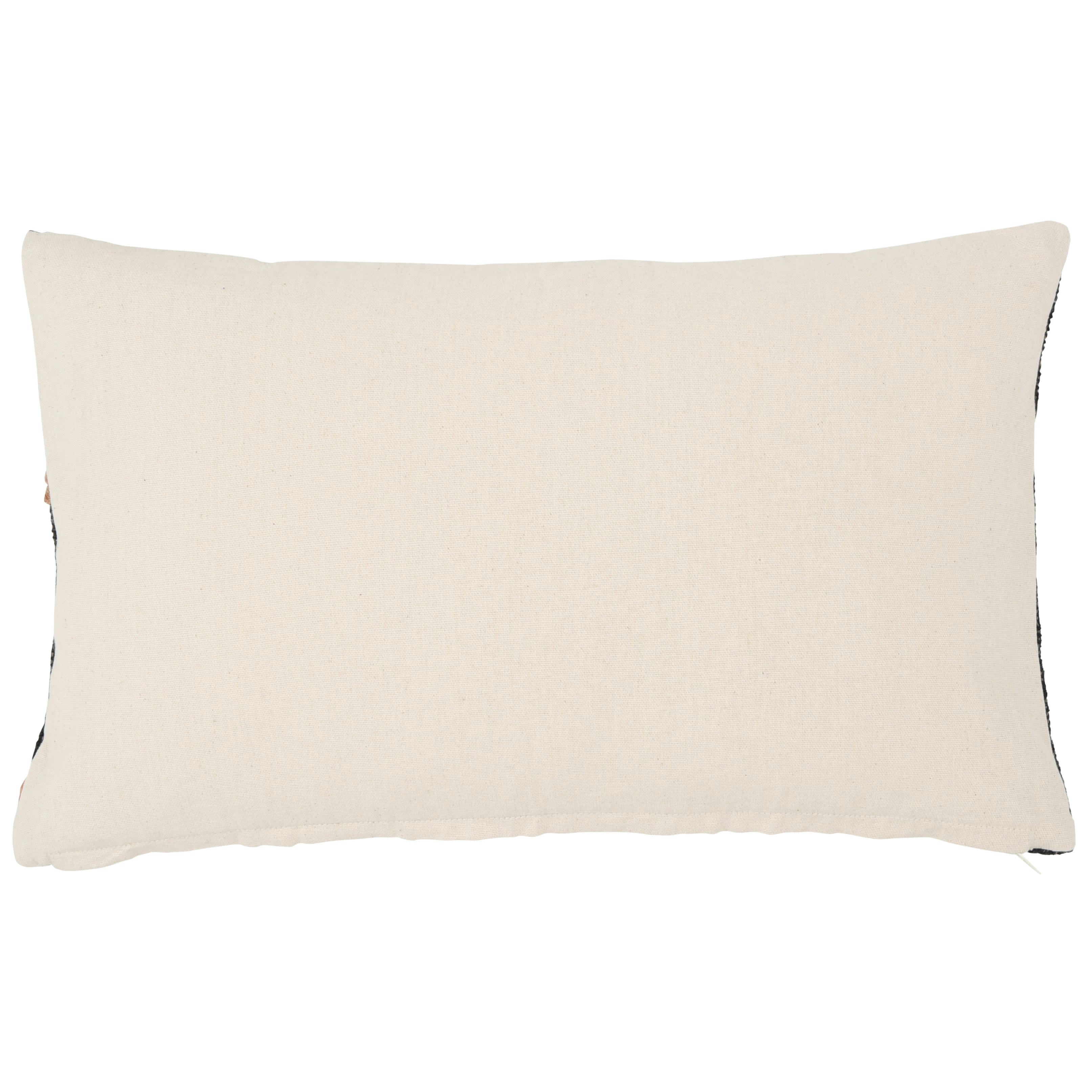 MUNGO - Housse de coussin en coton noir avec cordes marron et beiges 50x30