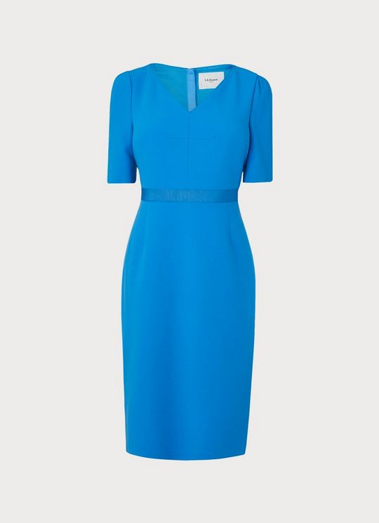 Isla Blue Crepe Shift Dress