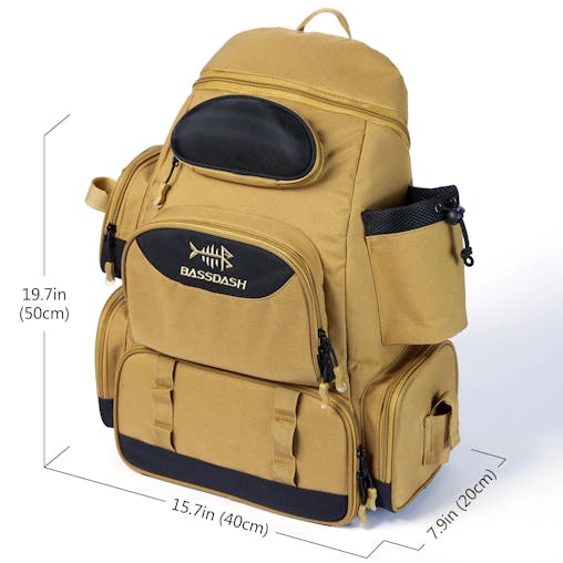 NNEOBA Multifunctional Fishing Tackle Backpack Tactical Gear Bag Khaki