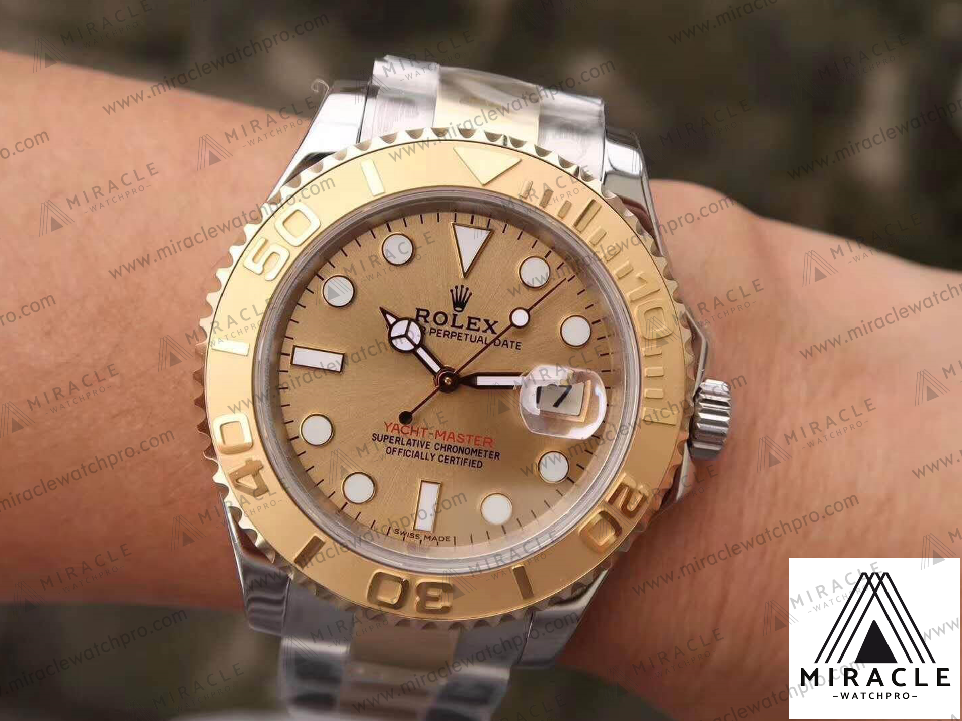 ROLEX-Yacht Master-REF.16623champagne color-ELITE CLONE-40MM-Replica Watch